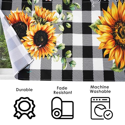 Sunflower Kitchen Curtains Set with Valances - 27.5x36 in