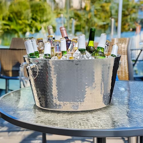 BREKX XL Insulated Stainless Steel Beverage & Ice Bucket - Heavy Duty, Leak-Proof, 25 Qt