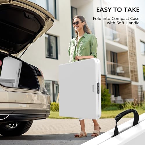6ft Portable Plastic Folding Table - Heavy-Duty Utility Table for Events