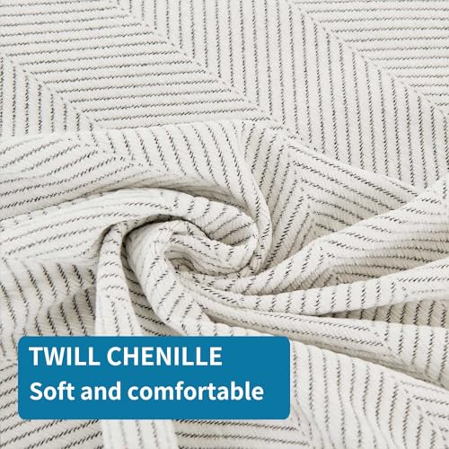 Non-Slip Couch Cover for 3 Cushion Sofa - Washable Furniture Protector (Off White, 91"x150")