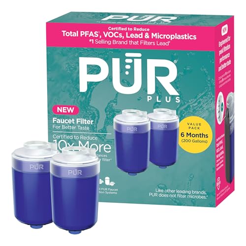Faucet Mount Replacement Water Filter 2-Pack - 3-in-1 Mineral & Lead Removal
