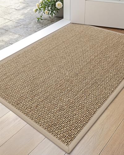 DEXI Beige Indoor Door Mat 24x36 Non-Slip Entrance Rug Moisture Absorbent