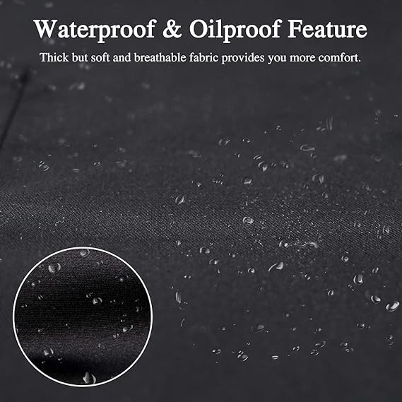 Rosoz Funny BBQ Black Chef Aprons for Men, Grill Master, Adjustable Kitchen Cooking Aprons with Pocket Waterproof Oil Proof Father’s Day/Birthday