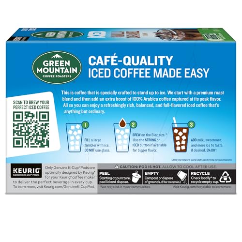 Green Mountain Coffee Roasters ICED Vanilla Caramel, Single Serve Keurig K-Cup Pods, Flavored Iced Coffee, 60 Count (6 Packs of 10)