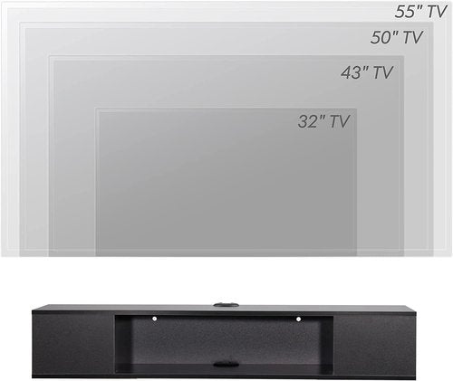 FITUEYES Black Floating TV Stand, Wall Mounted Entertainment Center Wood Storage, Media Console Shelf Under TV for Living Room, 39.4"