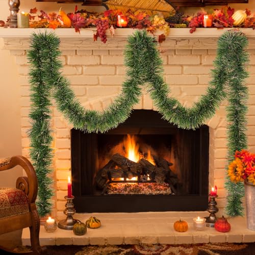 50ft Green Christmas Garland - Unlit Bendable Holiday Greenery Decor