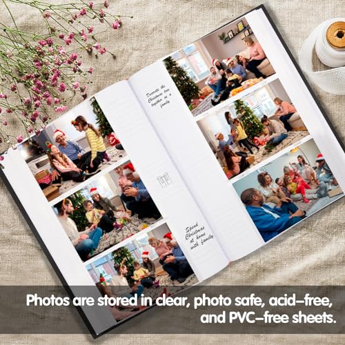 450 Pocket 4x6 Photo Album with Linen Cover and Memo Writing Space