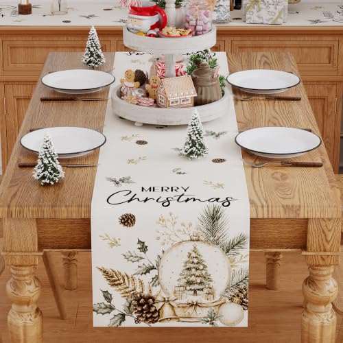 Siilues 220 GSM Christmas Table Runner 13x36 Inch Winter Holiday Decor