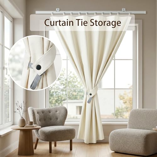 Blackout Curtain Set with Flexible Track - Thermal Insulated Room Divider