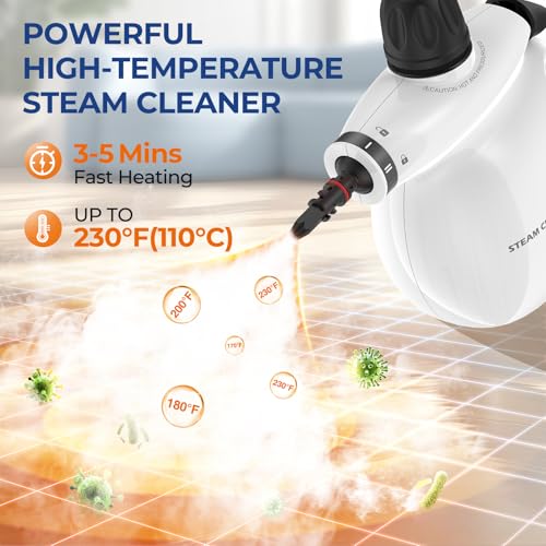 13-Piece Handheld Steam Cleaner - High-Pressure Portable Deep Cleaning Steamer