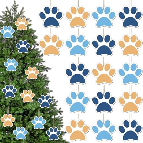 Woanger 60 Pcs Cartoon Orange Blue Dog Christmas Tree Ornaments (Dog Variation)