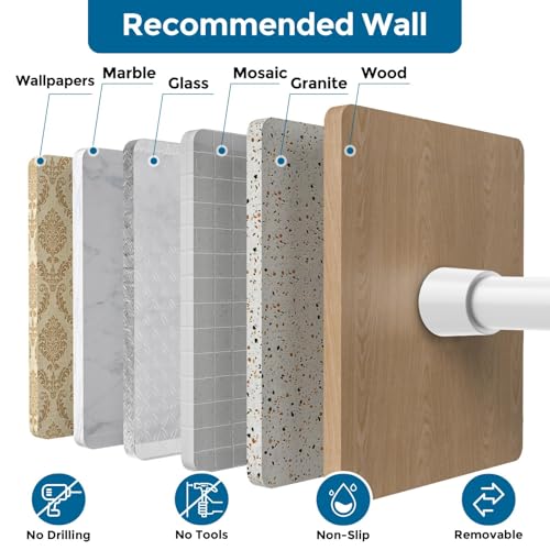 AIZESI 2-Pack Adjustable Spring Tension Curtain Rods 26-39 Inch White