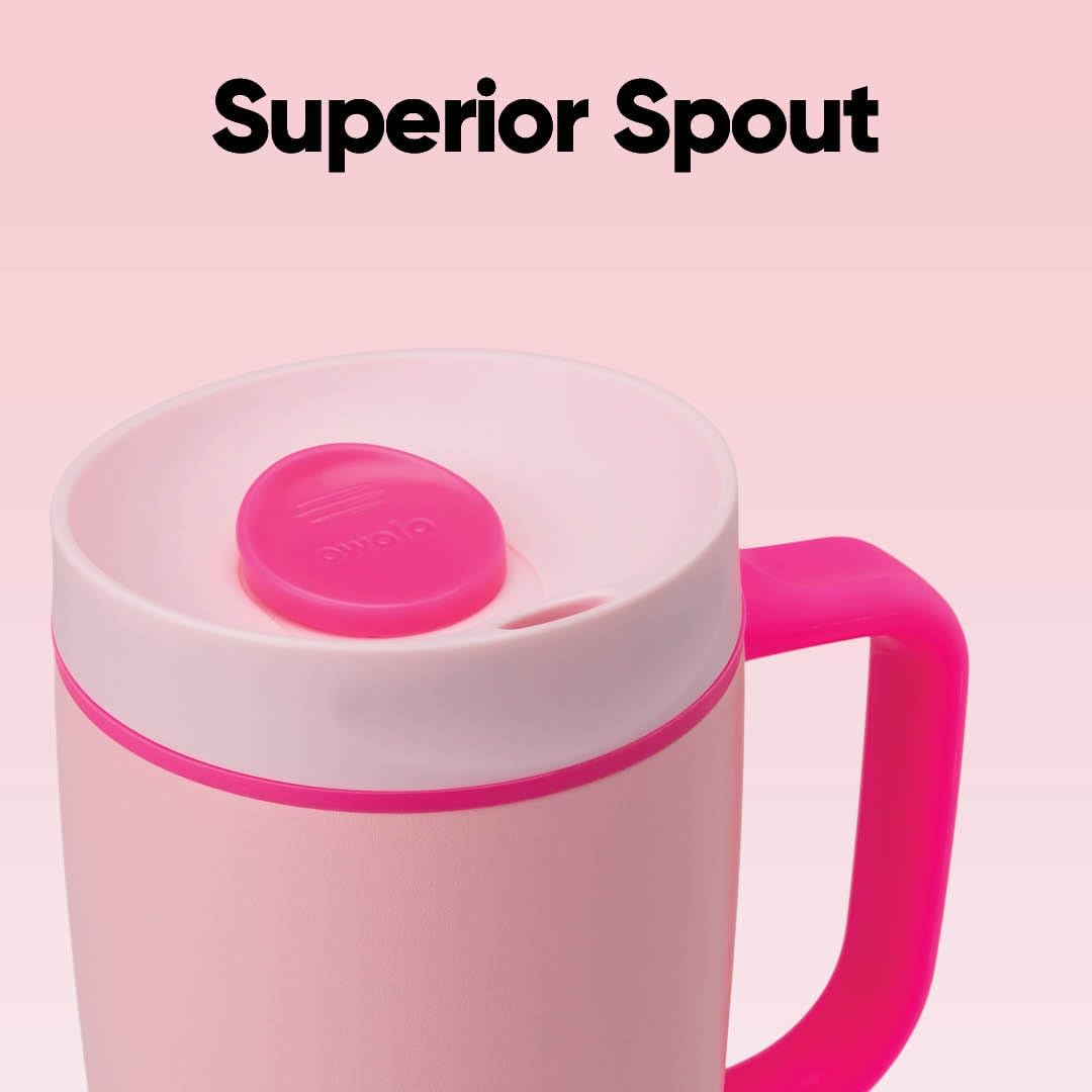 Owala SmoothSip Slider Travel Mug - 12oz Stainless Steel Insulated, Leak Proof, Hot & Cold Drinks, BPA Free