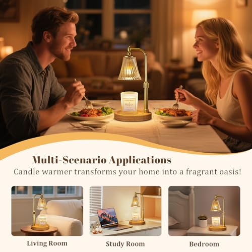 Adjustable Candle Warmer Lamp with Timer & Dimming Function