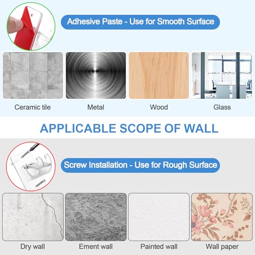 No-Drill Adhesive Curtain Rod Brackets - 6 Pack Adjustable Wall Hangers