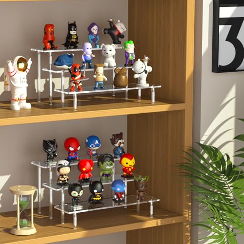 3-Tier Acrylic Display Riser Stand for Perfume, Figures, and Desserts