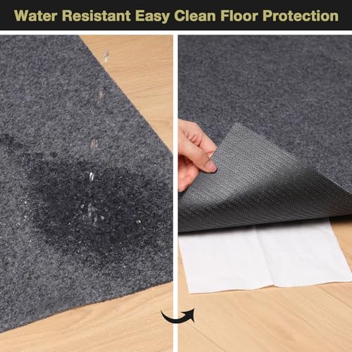 8x10 Non-Slip Rug Pad for Hardwood Floors, 1/8" Waterproof Felt Underlay
