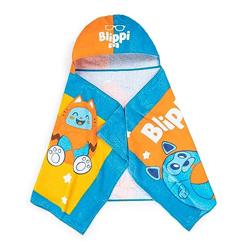 Kids Hooded Towel Poncho, 100% Cotton Bath and Beach Wrap, 22" x 51"