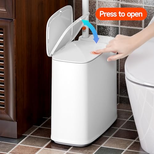 3 in 1 Bathroom Trash Can with Toilet Brush and 36 Refills