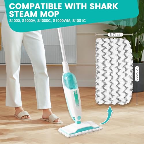 Shark Steam Mop Replacement Pads 6-Pack Reusable Microfiber S1000 Series