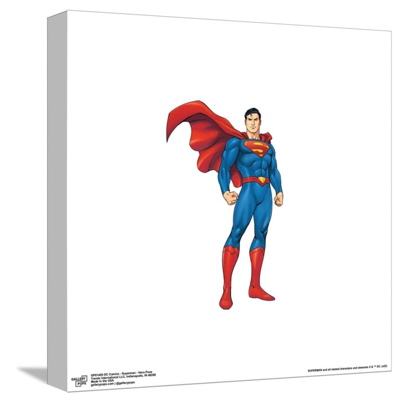 Trends International Gallery Pops DC Comics Superman - Hero Pose Canvas Wall Art, Unframed Version, 12" x 12" Gallery Pops Canvas Wall Art