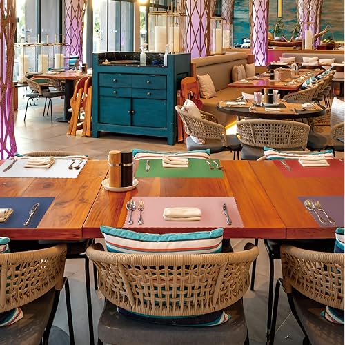 50 Pack Disposable Paper Placemats, 14 x 10 Inch Scalloped Edge Table Mats