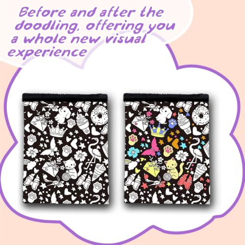 DIY Coloring Blanket - 50x60 Inch Washable Velvet Throw with 24 Markers