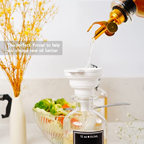Lubise 4-Pack Stainless Steel Oil & Liquor Dispenser Spouts — Auto-Open Flip Top for Bottles