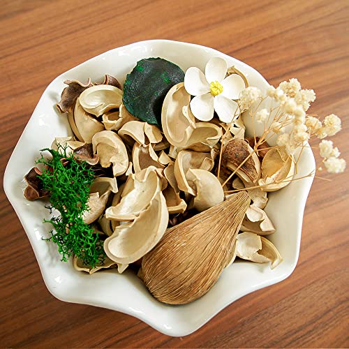 Gardenia Scented Potpourri Set with Fragrance Oil - Natural Dried Flowers