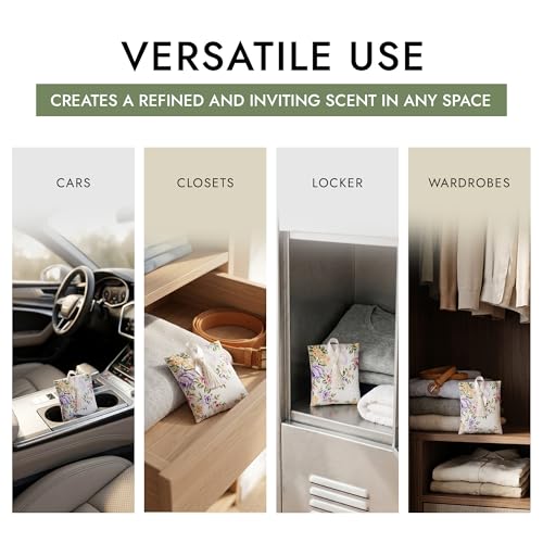 Floral Scented Sachets for Closets and Drawers, 2-Pack Long-Lasting Fragrance