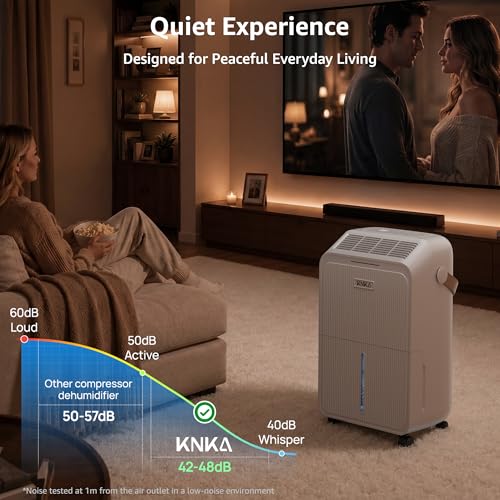 34 Pints Home Dehumidifier for Basement with Drain Hose & Smart Modes
