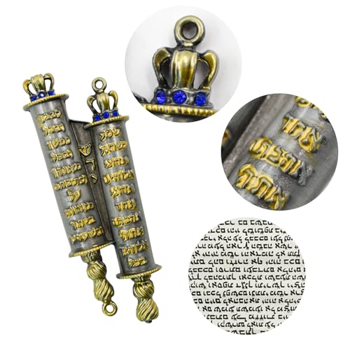 Metal Mezuzah Case for Door with 2 Scrolls, Gold Alloy Religious Decor