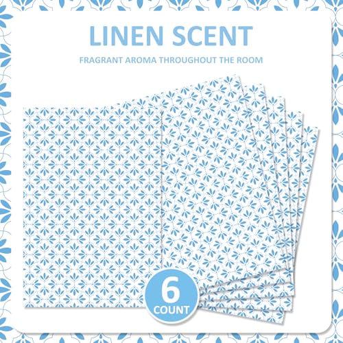Linen Scented Drawer Liners - 6 Non-Adhesive Fragrant Sheets for Closets