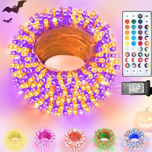 Color Changing Christmas Lights 35 Colors 33FT 100 LED Connectable Waterproof String Lights with Remote - Clear Wire