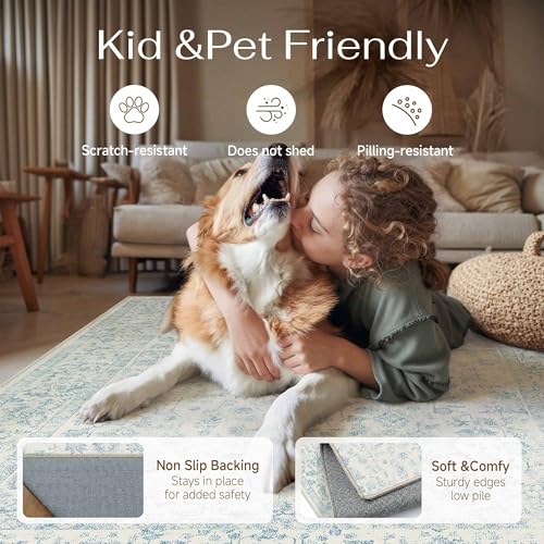3-Piece Washable Kitchen Rug Set, Non-Slip Floral Runner Mats for Home