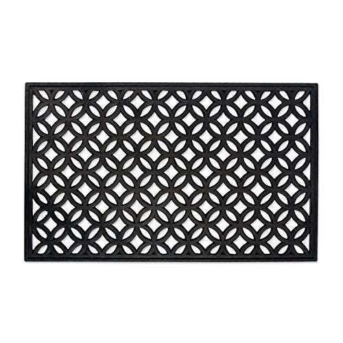 DII All-Weather Rubber Doormat 18x30 Lattice Pattern - Heavy Traffic Entryway Mat