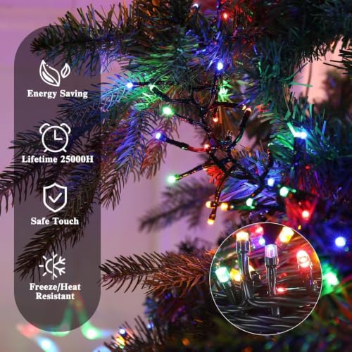 Marchpower 65.6FT Rechargeable Multicolor LED String Lights for Christmas