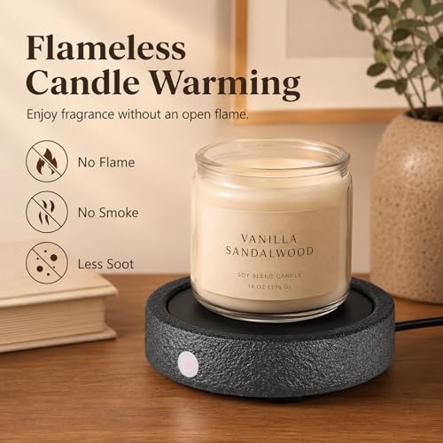 MOCOSA Black Candle Warmer Plate for Candles & Beverages, No Cup Included
