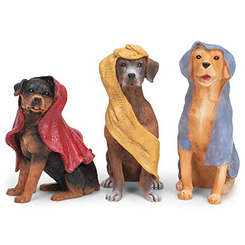 Dog Nativity Scene Christmas Decoration - 7-Piece Resin Figurine Set