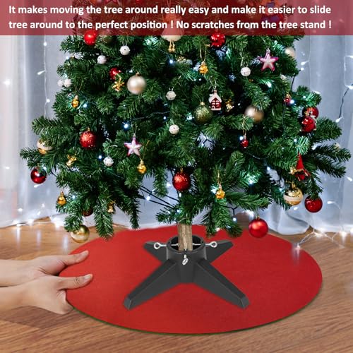 Reversible Christmas Tree Stand Mat - 28 Inch Round Felt Floor Protector