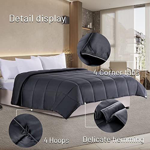 NEXHOME PRO Bamboo Cooling Comforter - King Lightweight Duvet Insert, Dark Grey
