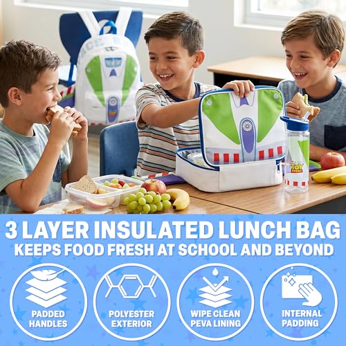 Boys 4-Piece School Backpack Set with Insulated Lunch Bag & Water Bottle