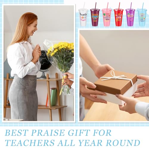 48 Pcs Colorful Teacher Appreciation Tumblers 24oz Bulk Gift for Women from Students