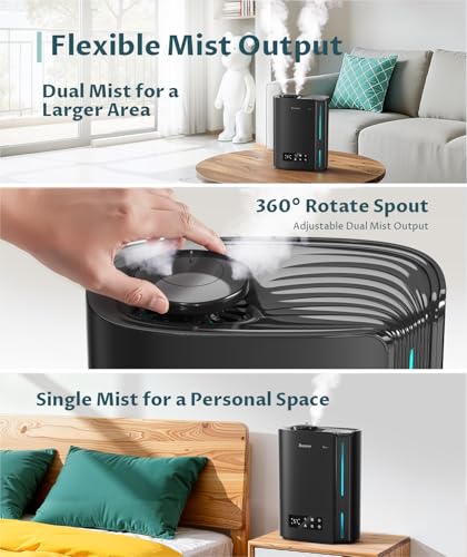 6L Smart Ultrasonic Cool Mist Humidifier for Large Rooms and Bedrooms