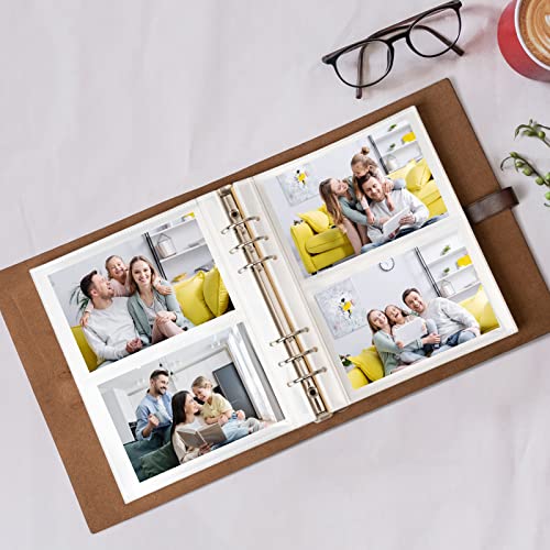 Genuine Leather 4x6 Photo Album - 300 Photo Capacity Refillable Binder