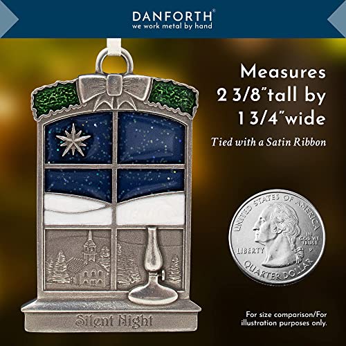 DANFORTH Silent Night Christmas Ornament Pewter Handcrafted USA - Holiday Decor