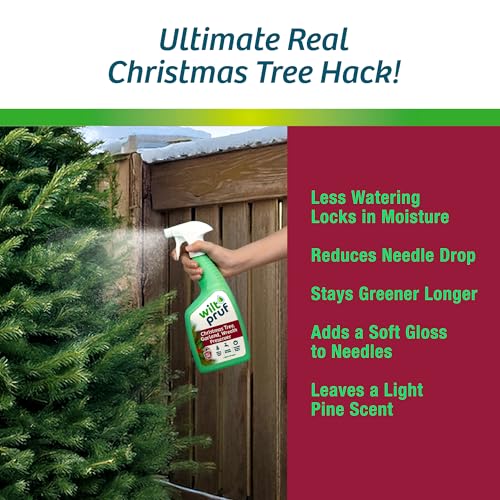 Natural Christmas Tree Preserver Spray - Anti-Desiccant Moisture Lock (32 oz)