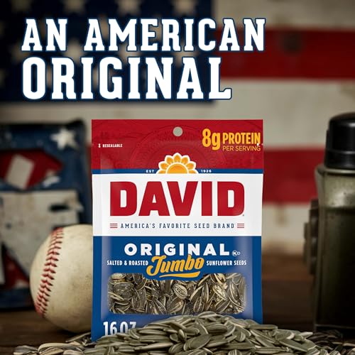 David Jumbo Sunflower Seeds Original Flavor 16 oz Pack of 1 – Salty Roasted Snack