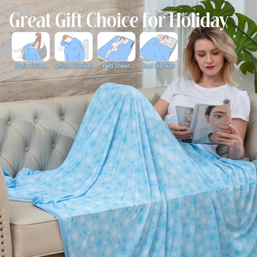 Cooling Blanket Throw - 50'' x 70'' Lightweight Soft Ice Cold Blanket for Hot Sleepers