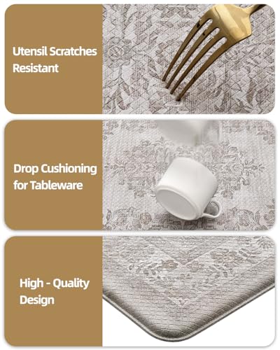 24x59 Vintage Boho Anti-Fatigue Kitchen Mat, Waterproof Cushioned Standing Rug